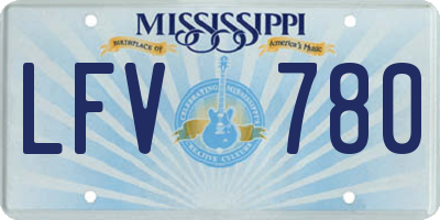 MS license plate LFV780