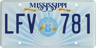 MS license plate LFV781