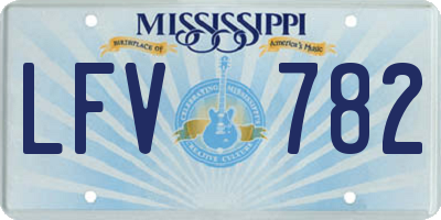 MS license plate LFV782