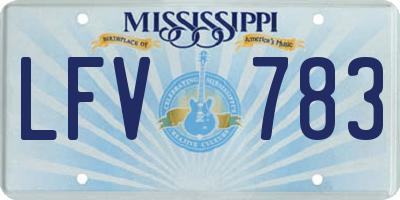 MS license plate LFV783