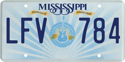 MS license plate LFV784