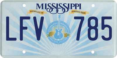 MS license plate LFV785