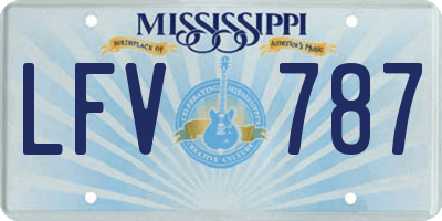 MS license plate LFV787