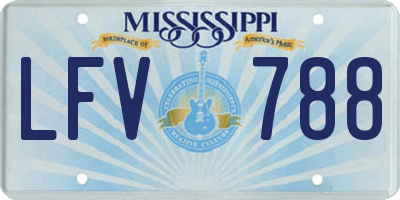 MS license plate LFV788
