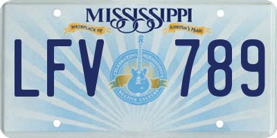 MS license plate LFV789