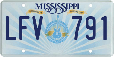 MS license plate LFV791