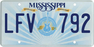 MS license plate LFV792