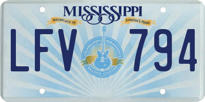 MS license plate LFV794