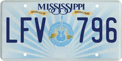 MS license plate LFV796