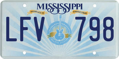 MS license plate LFV798