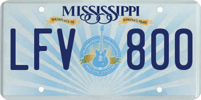 MS license plate LFV800