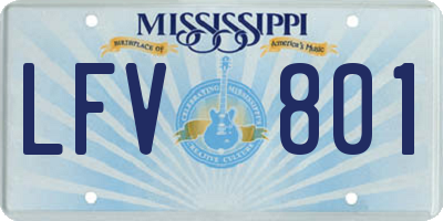 MS license plate LFV801