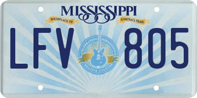 MS license plate LFV805
