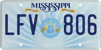MS license plate LFV806