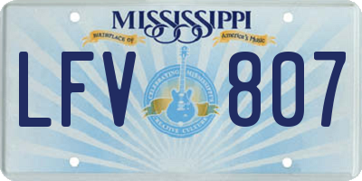 MS license plate LFV807