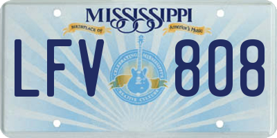 MS license plate LFV808