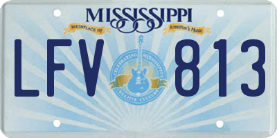MS license plate LFV813
