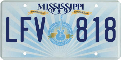 MS license plate LFV818