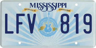 MS license plate LFV819