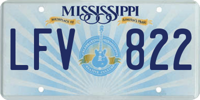 MS license plate LFV822