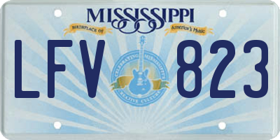 MS license plate LFV823