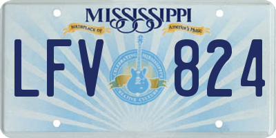 MS license plate LFV824