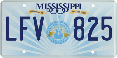 MS license plate LFV825