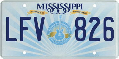 MS license plate LFV826