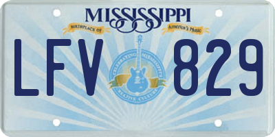 MS license plate LFV829