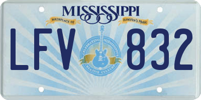 MS license plate LFV832