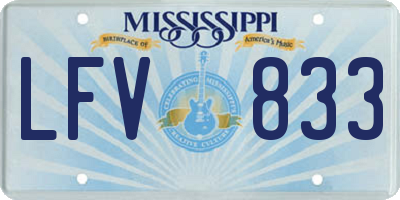 MS license plate LFV833