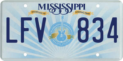 MS license plate LFV834
