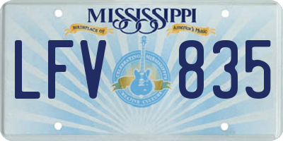 MS license plate LFV835
