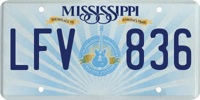 MS license plate LFV836