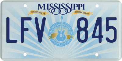 MS license plate LFV845