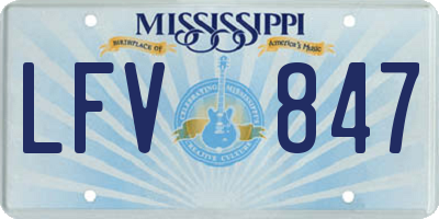 MS license plate LFV847