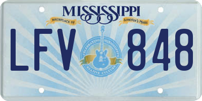 MS license plate LFV848
