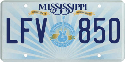 MS license plate LFV850