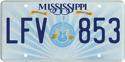 MS license plate LFV853