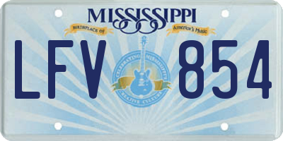 MS license plate LFV854