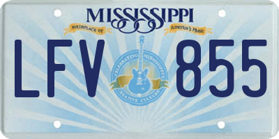 MS license plate LFV855