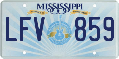 MS license plate LFV859