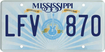 MS license plate LFV870