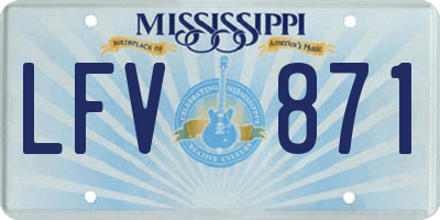 MS license plate LFV871