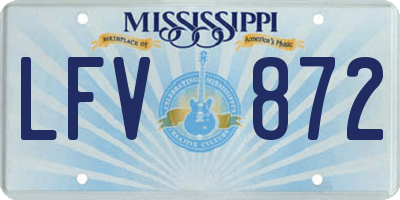 MS license plate LFV872