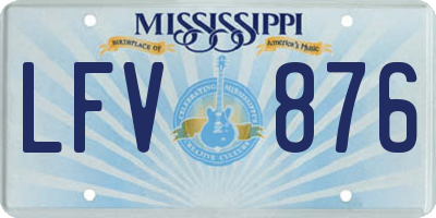 MS license plate LFV876