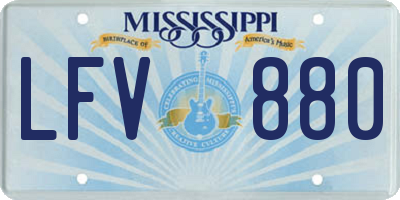 MS license plate LFV880