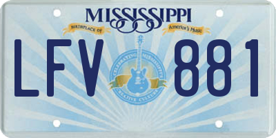 MS license plate LFV881