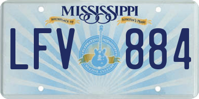 MS license plate LFV884
