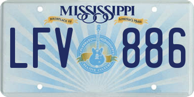 MS license plate LFV886